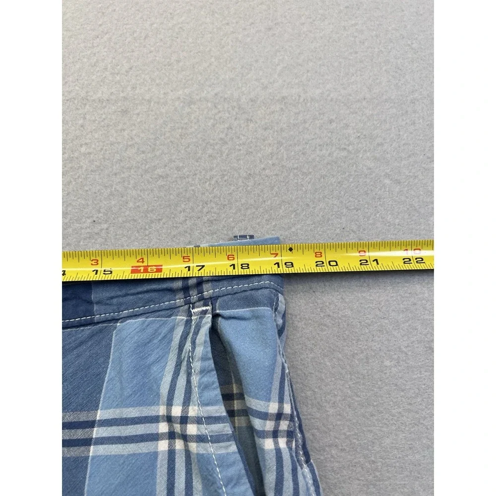 Gap Shorts Plaid Flat Front Cotton Bermuda 10" Long Chino Mens 38 Mixed Blue - Picture 6 of 8
